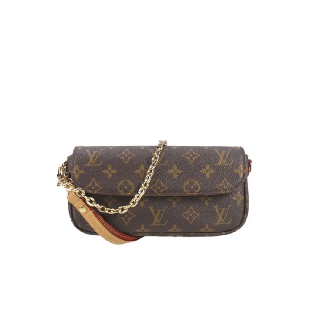 Louis Vuitton Womens Monogram Coated Canvas Wallet On Chain Ivy Handbag Brown